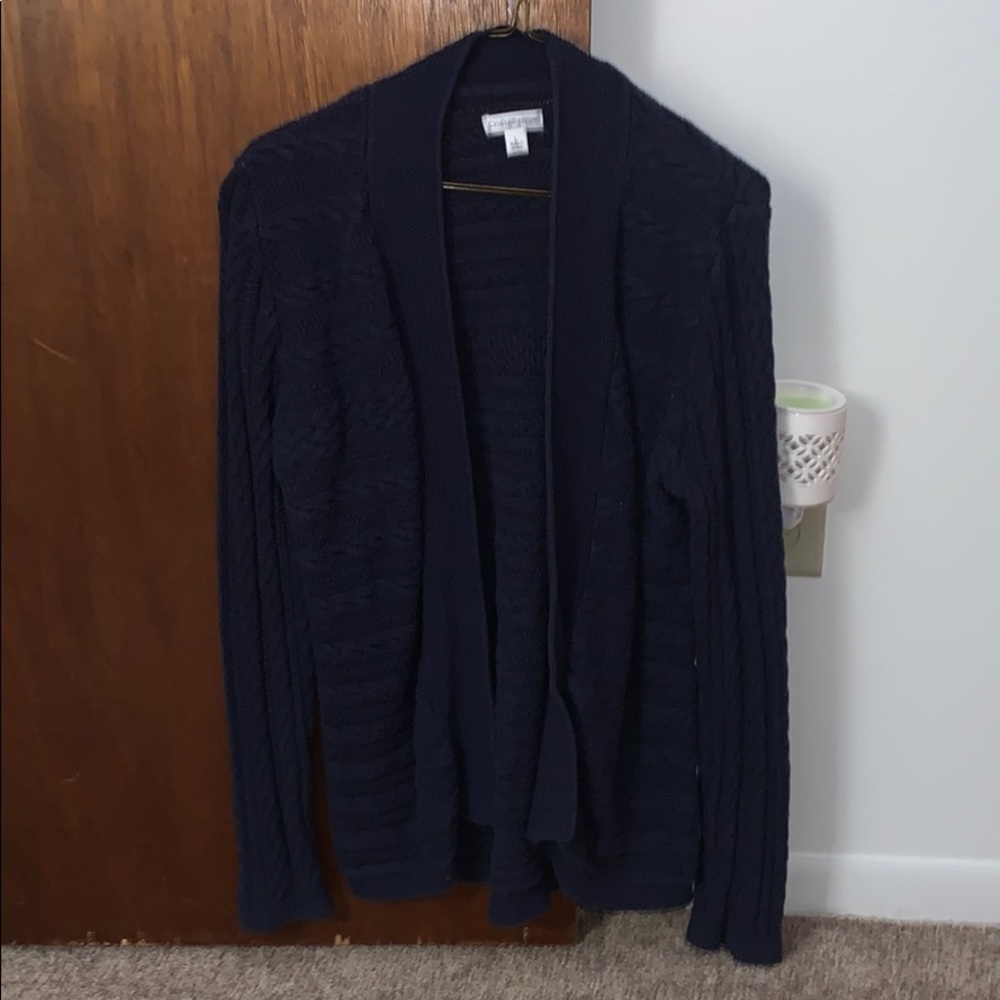 Women’s size Large Blue cable net cardigan
